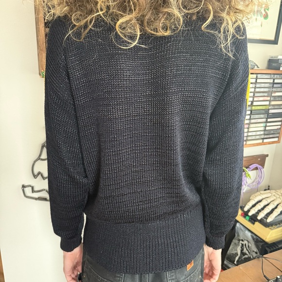 Vintage 80s Hand Loomed Beaded Floral Sweater ~ Size Medium - Picture 4 of 8